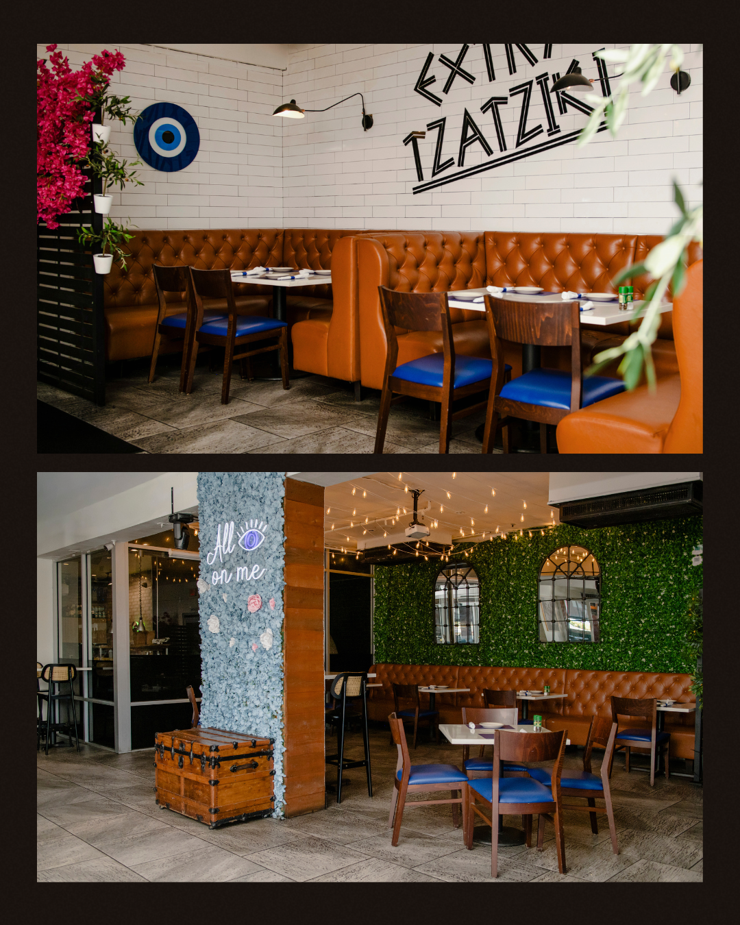 Extra Tzatziki art and vibrant dining atmosphere at Acropolis Greek Taverna South Tampa